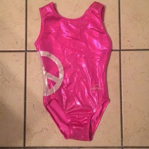 Pink metallic peace sign leotard - Oberese